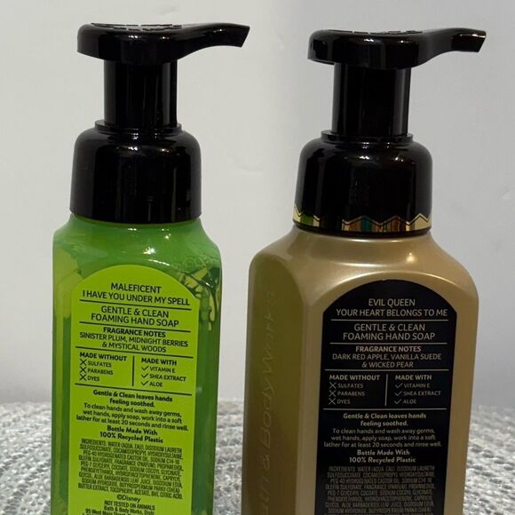 BBW Disney Villains Foaming Hand Soap Maleficent and Evil Queen Set of 2 NWT - Picture 2 of 2